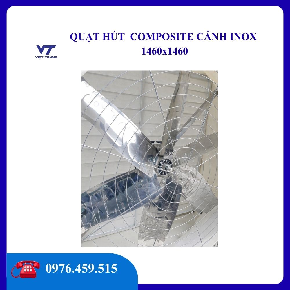 Quạt hút composite cánh inox 1460x1460