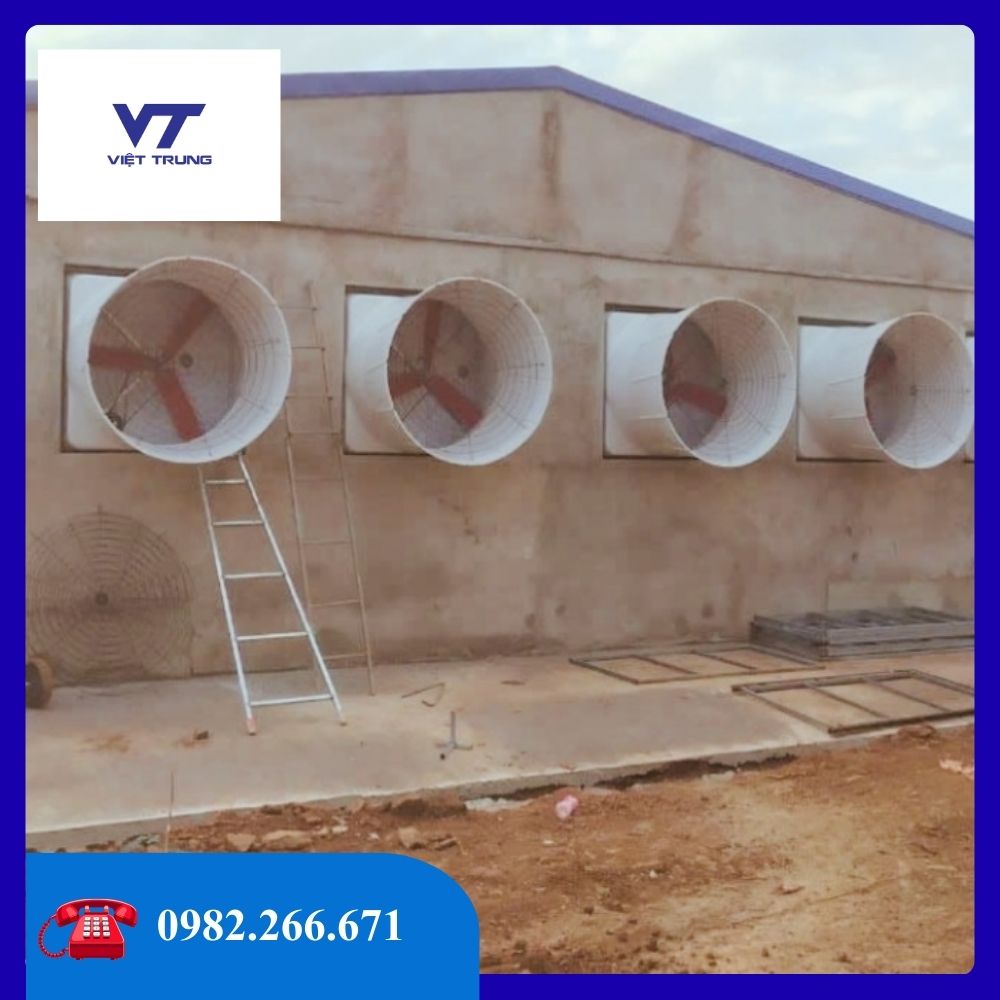 QUẠT HÚT TRANG TRẠI COMPOSITE CÁNH ĐỎ 1060x1060mm