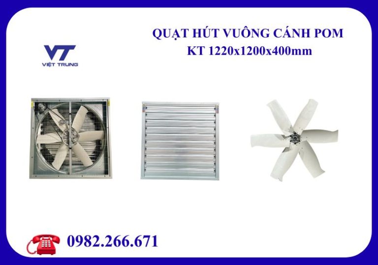 QUẠT THÔNG GIÓ VUÔNG TRANG TRẠI CÁNH POM 1220x1220MM