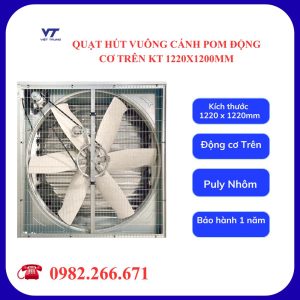 QUẠT THÔNG GIÓ VUÔNG TRANG TRẠI CÁNH POM 1220x1220MM