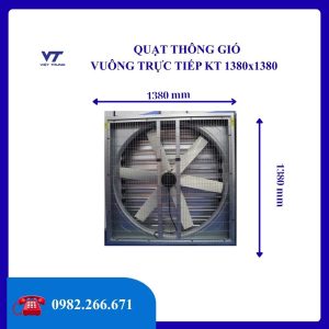 Quạt thông gió công nghiệp vuông trực tiếp 1380×1380