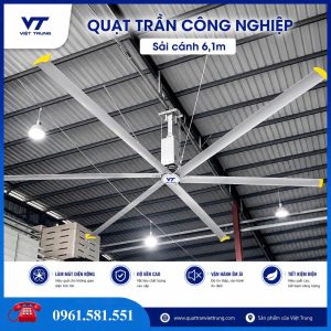 QUẠT TRẦN CÔNG NGHIỆP SẢI CÁNH 6,1M