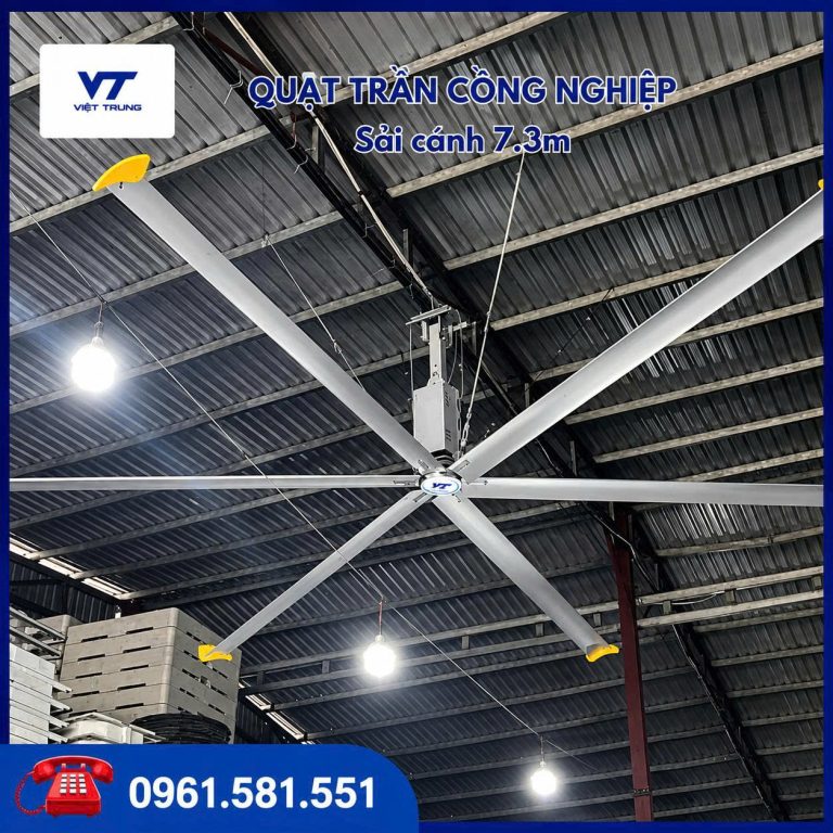 QUẠT TRẦN CÔNG NGHIỆP SẢI CÁNH 7,3M